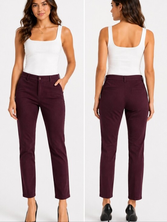 GAP Pants - GAP Skinny Ankle Pants Burgundy Plum Stretch Career Office Pants Women's 2R
